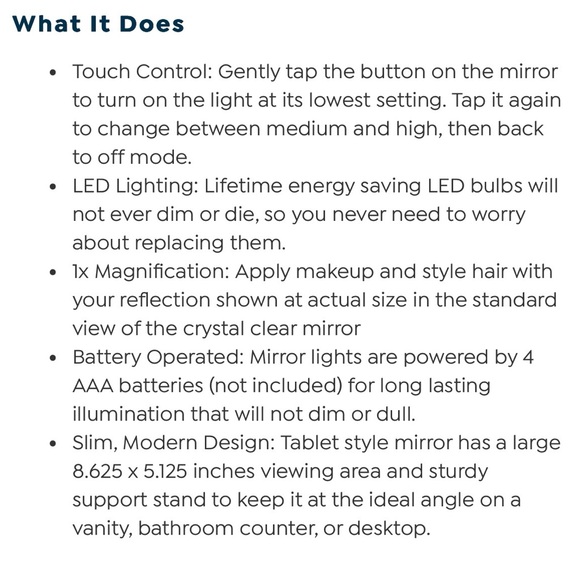 CONAIR True Glow Touch Screen Mirror - White - Picture 14 of 14